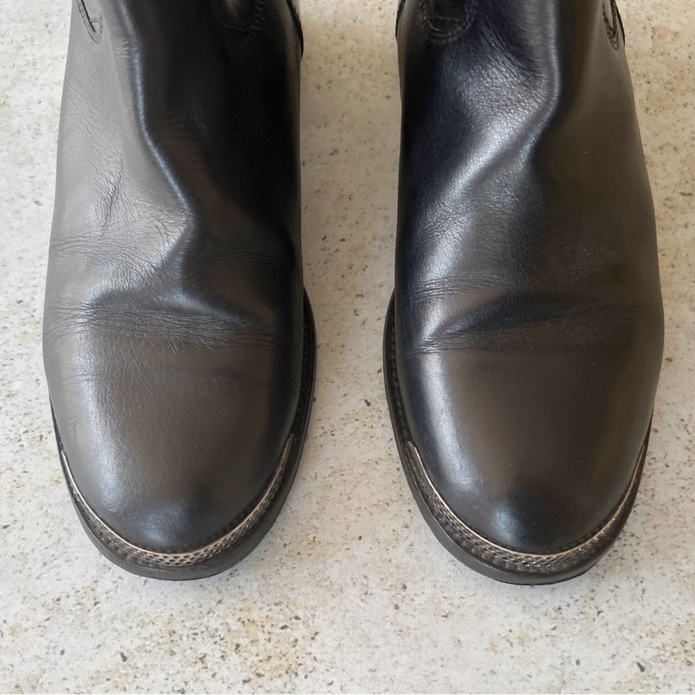 ✖️SOLD✖️ Vintage CHANEL Moto Boots Shoes Quilter Leather Black size 40.5 EU - Picture 5 of 10